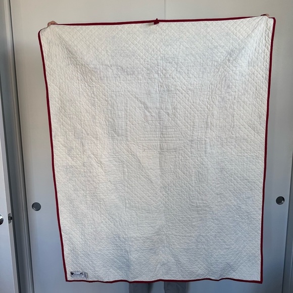 Judi Boisson "Local Loco" in Old Blue-White-Crimson Hanging Crib Quilt - Picture 2 of 8